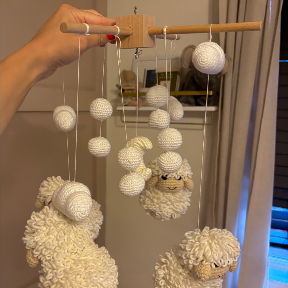 Handmade Crochet Sheep Mobile